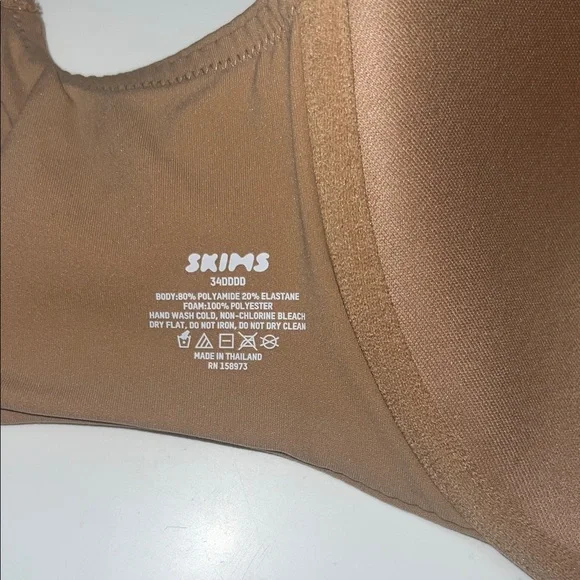 SKIMS Fits Everybody T-Shirt Bra Ochre size 34DDDD 34G new with tags - Picture 3 of 5